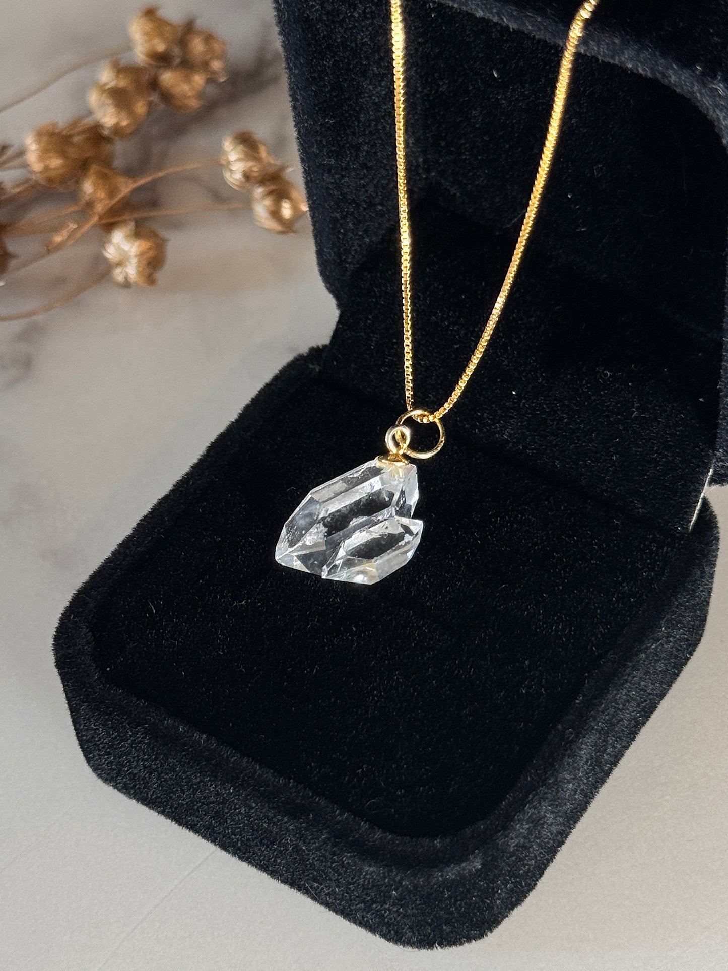 Twins Herkimer Diamond Necklace