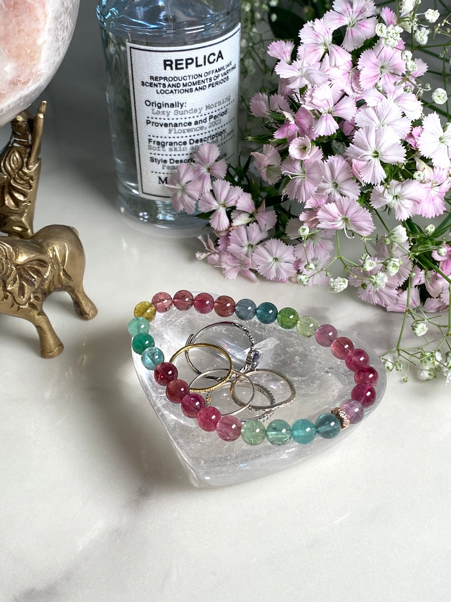 高品心型白水晶碗