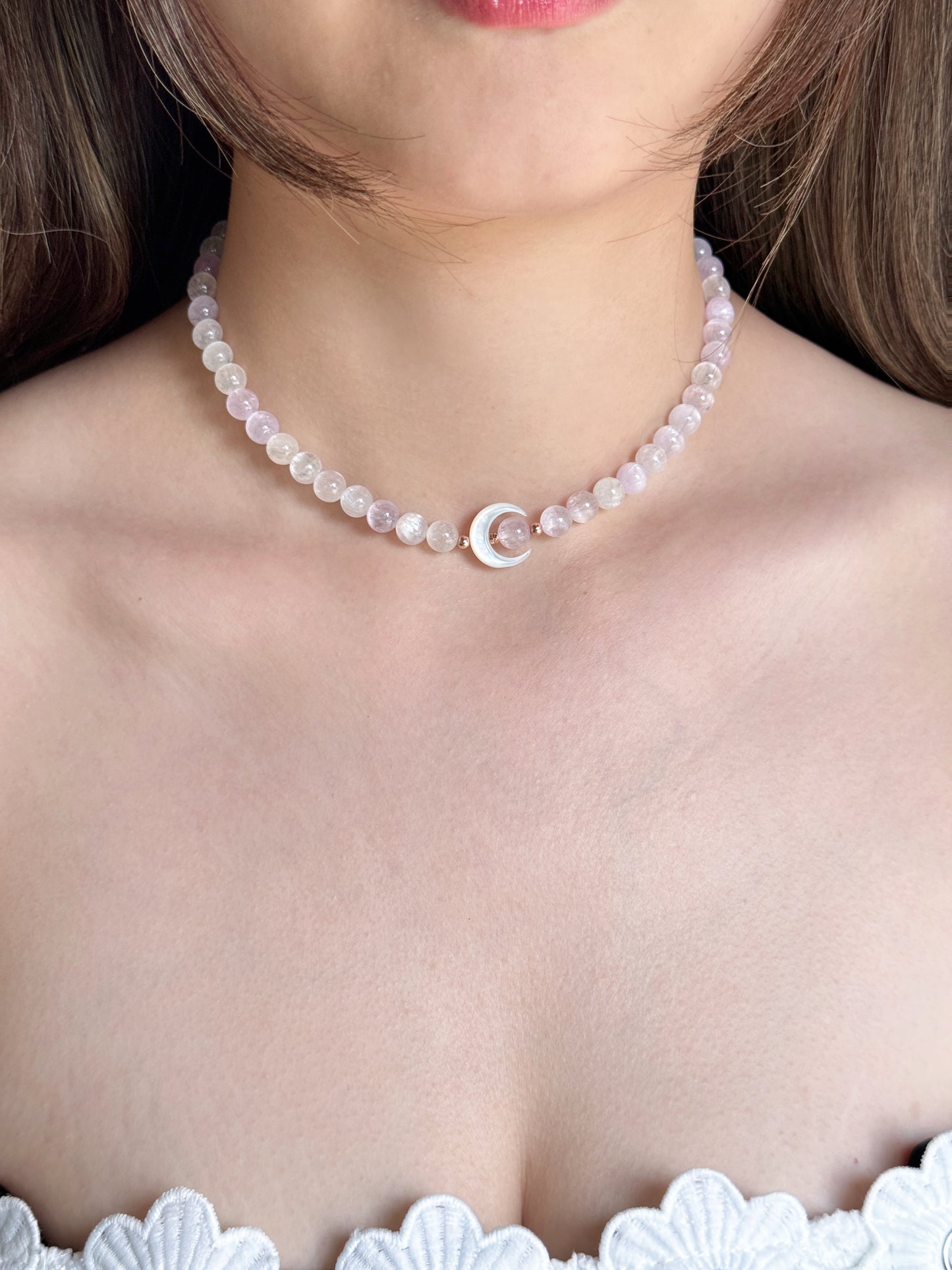 New Moon Cat-Eye Kunzite Necklace