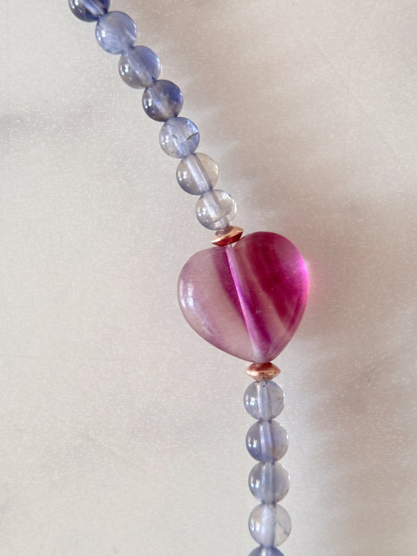 Iolite Fluorite Freshwater Pearl Choker