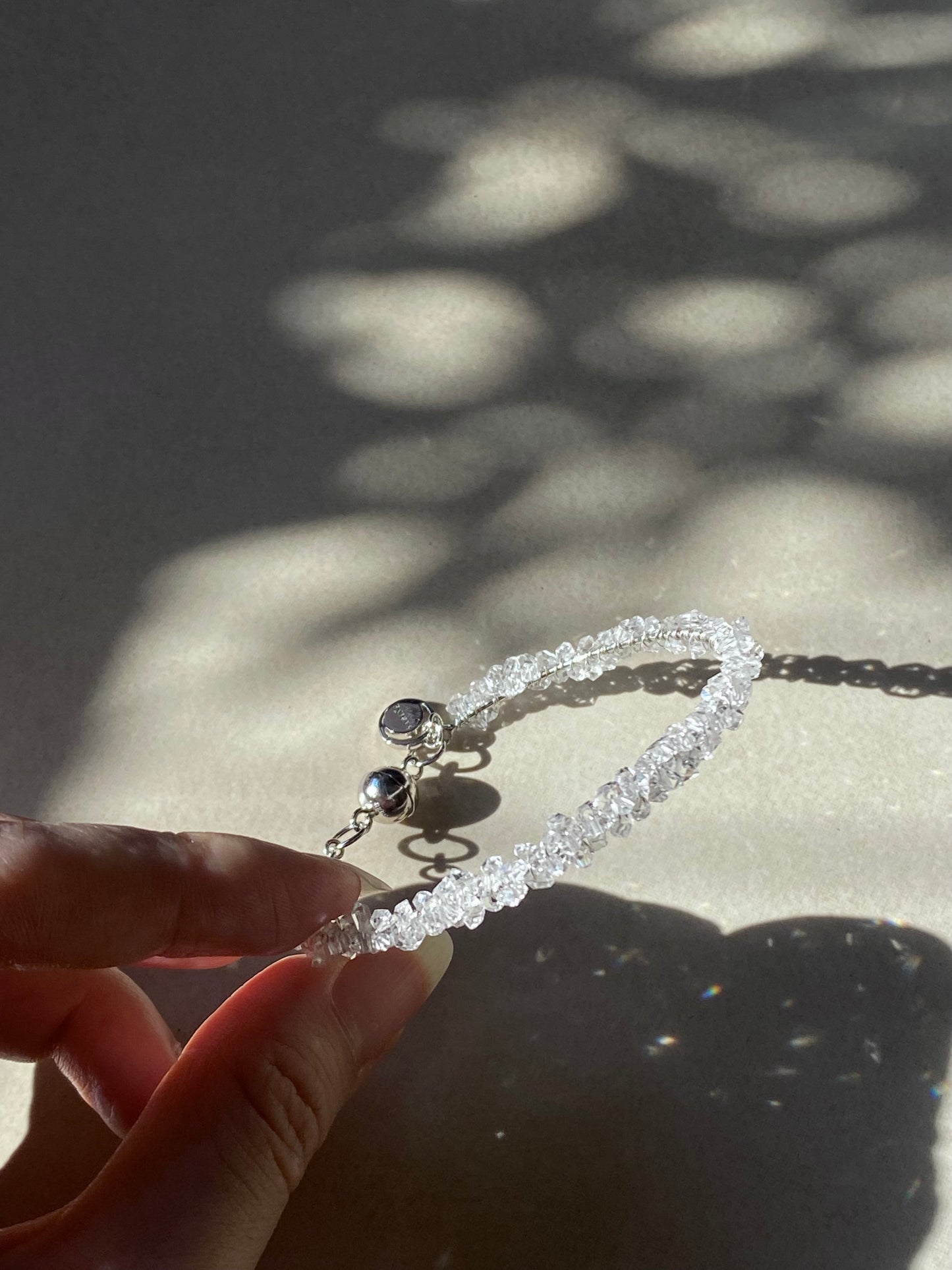 s925 Sliver Herkimer Diamond Bangle