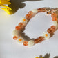 High Quality Oligoclase Sunstone with Flower Mother of Pearl Bracelet