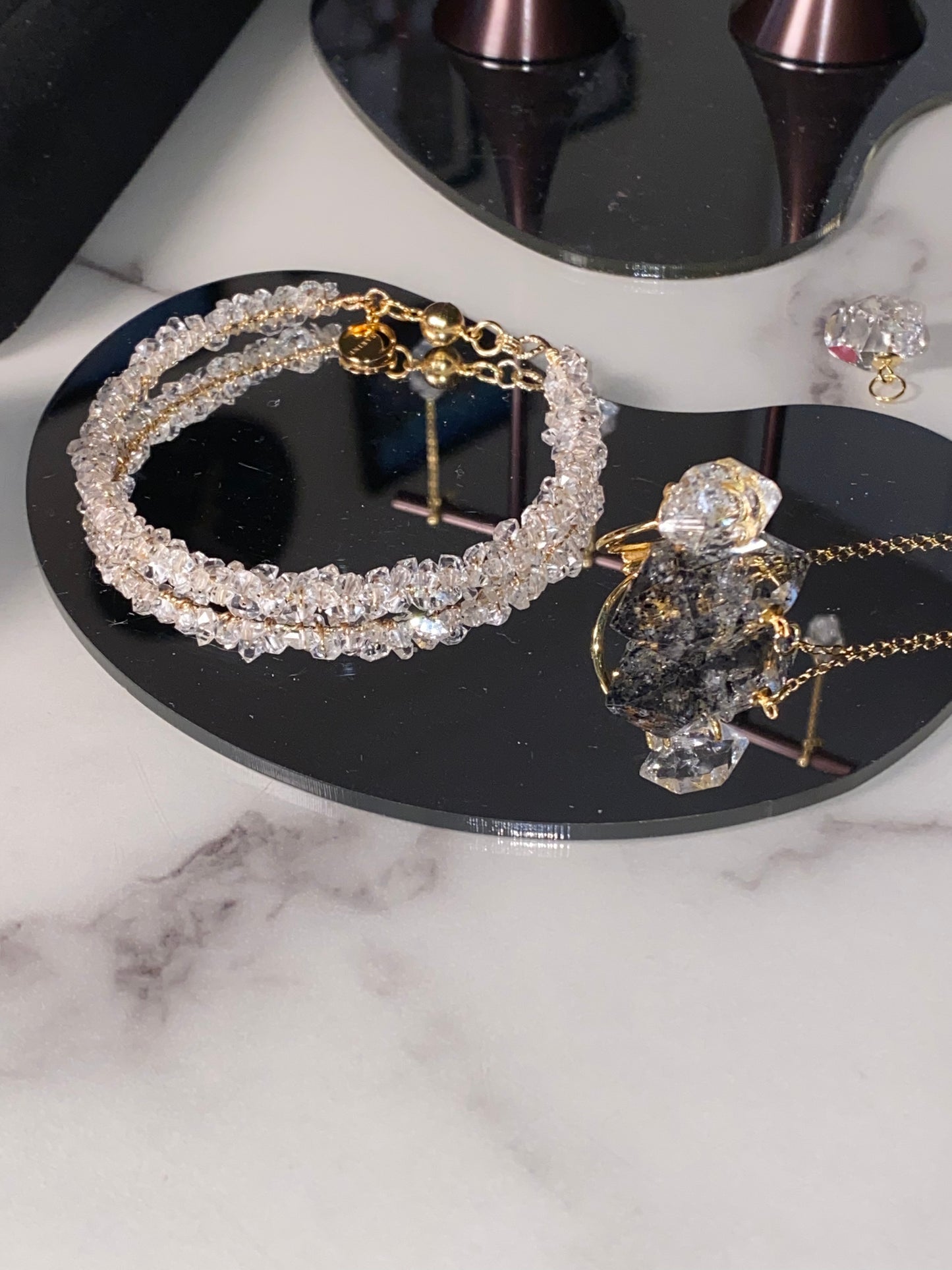 手工繞線赫基默閃靈鑽手鐲