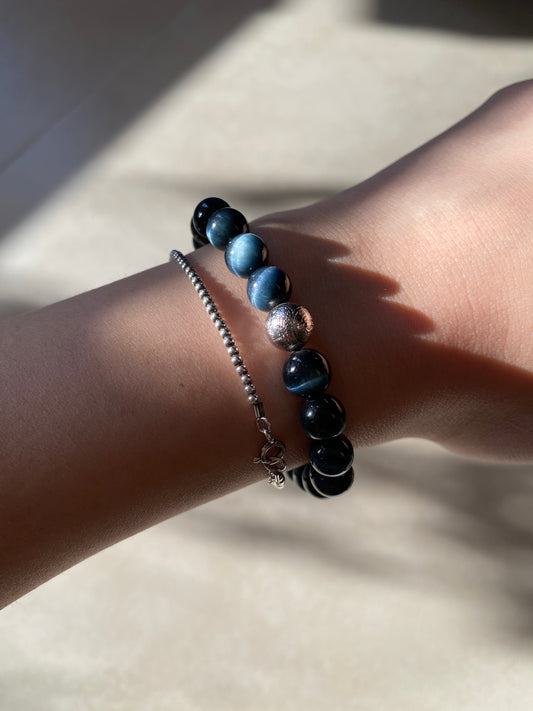 Blue Tiger Eye with Gibeon Meterite
