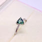 High Quality Triangles Tourmaline with 18kt White Gold Ring